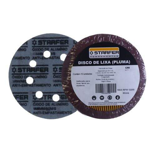 Disco de Velcro Vermelho 115mm Gr.120 - Starfer