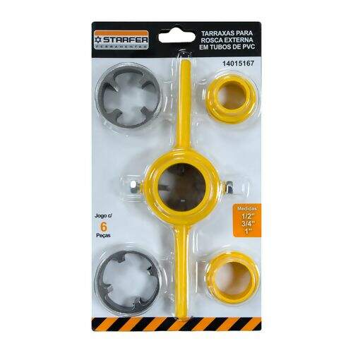 Jogo de Tarraxas para Rosca Externa de Tubos PVC - Starfer